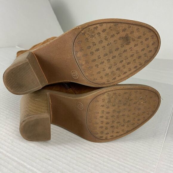 DV Dolce Vita Knee High Tall Boots Tan Side Zipper Heeled Women’s Size 6 - Picture 7 of 12